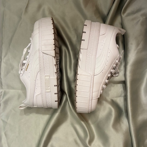 Puma Women's Mayze Mis Platform White Lace Up Sneakers Size 6.5 Worn Once VGUC+ - Picture 12 of 15